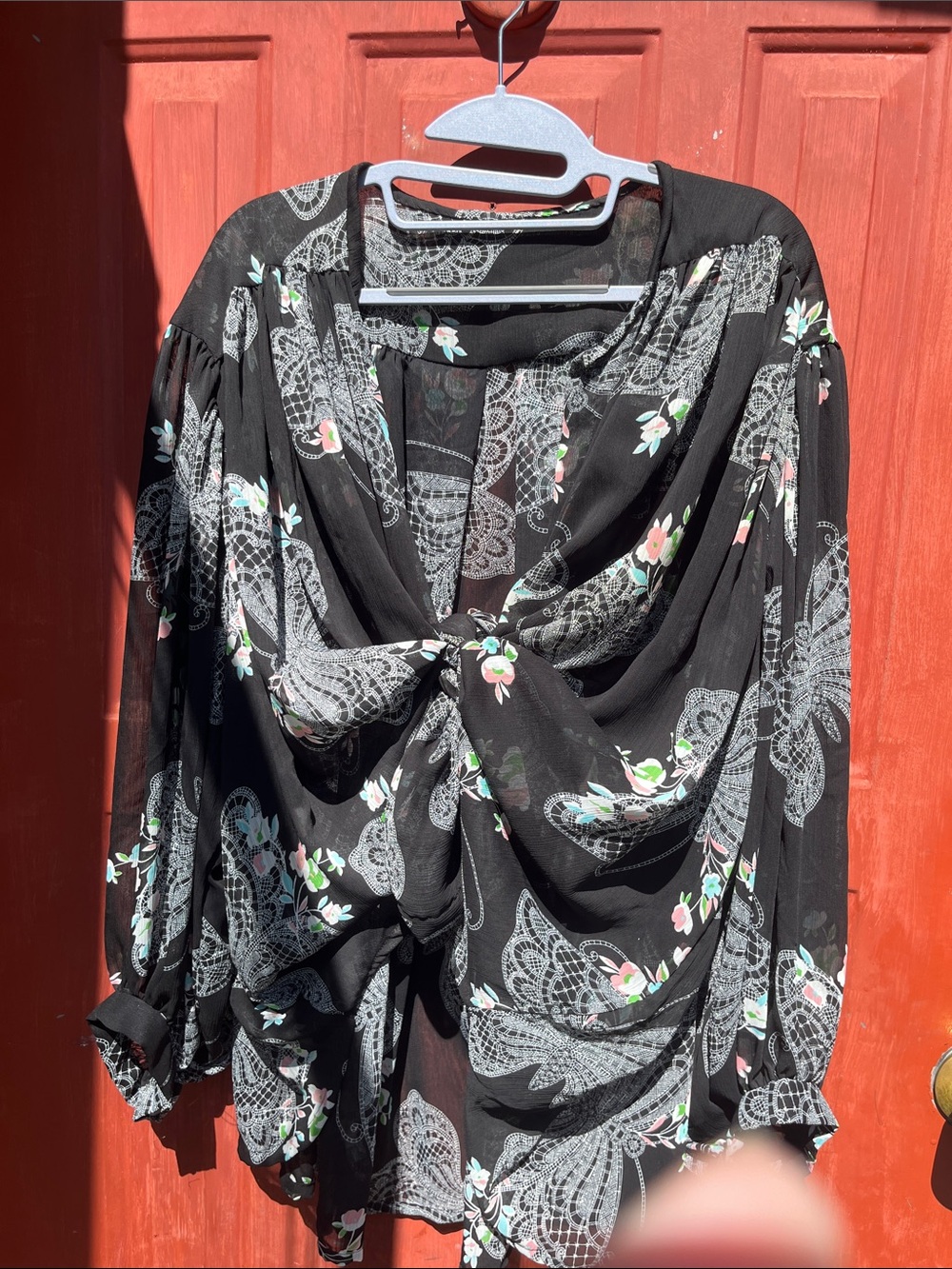 Black Floral Lace-Print Women's camisole